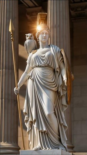 The majestic statue of Athena, the ancient Greek goddess, embodies wisdom and warfare. beautiful