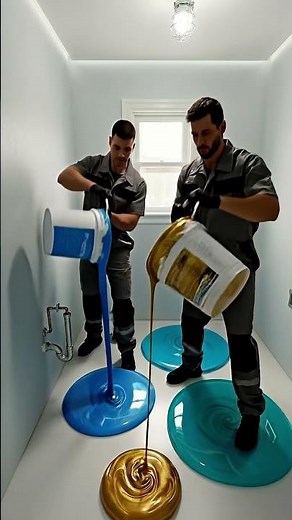 Insane Epoxy Bathroom floor Makeover 💖✨ #epoxy #transformation #satisfying