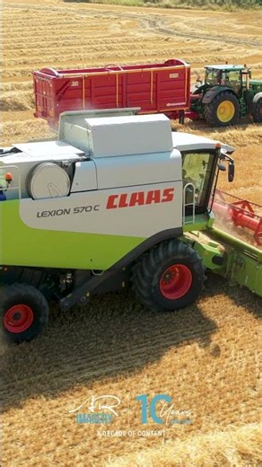 Two CLAAS Combines Cutting Winter Barley at P&I Howard