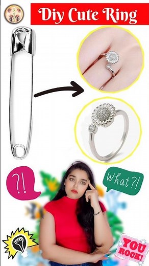 🩷 Transform Safety Pin into Ring 🎁| Homemade Ring | safety pin Craft ideas #kateyegirl #howto #diy