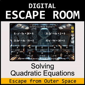 Solving Quadratic Equations - Digital Escape Room Math Breakout Game