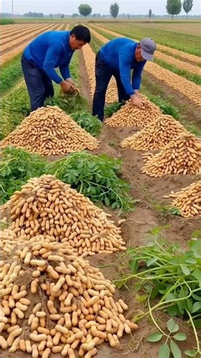 Wow! Peanut Harvesting | Amazing Groundnut Collection Process | Village Farming #shorts