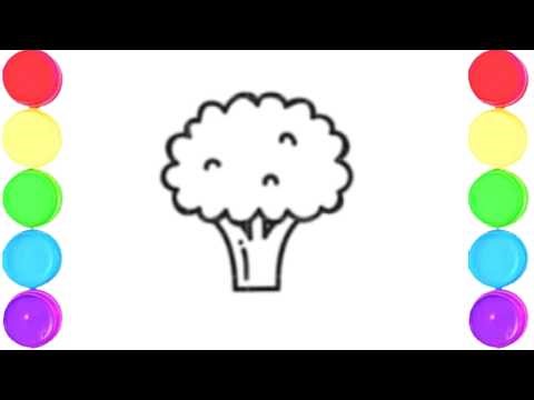 How To Draw Broccoli Drawing & Coloring For Kids and Toddlers_ Child Art 🌈🎨‪@MridulArtGallery-s3o‬