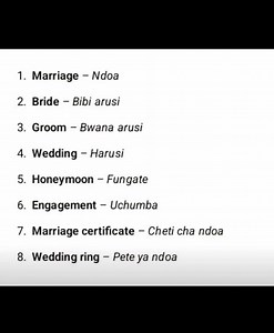 Marriage- Ndoa:❤️ #learn #swahili #languages | Kiswahili East Africa