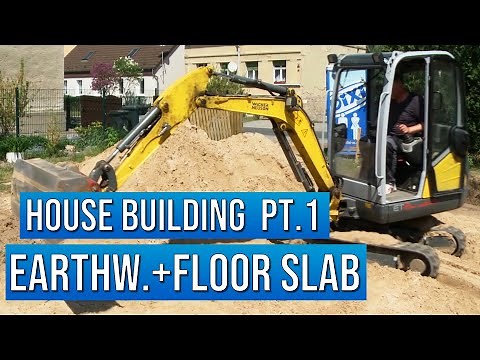 Building a House | part 1 earthworks+floor slab | house construction documentary | German technology