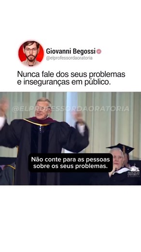103K views · 20K reactions | “Desculpa, estou nervoso ” Essa é a pior frase que você pode dizer antes de falar em público. Quando você expõe sua insegurança, o público começa a procurá-la. Mas se você não fala, ninguém percebe  Autoconfiança e comunicação assertiva também é sobre o que você escolhe não revelar. | El Professor da Oratória - Giovanni Begossi | Facebook
