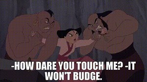 -How dare you touch me? -It won't budge.