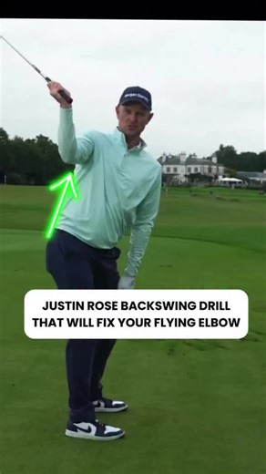 Ever struggle with your backswing getting off-plane? You might be letting your right elbow drift too far behind your body. This often happens when the backswing gets too long, causing loss of control over the club’s path. ✅ Try placing your left hand behind your right elbow as you swing back. ✅ Focus on keeping that right elbow in front of your body. Feel the difference as your backswing stays compact and powerful! If Justin Rose does it, it must be good! Credit: Nuclr Golf X #justinrose #backsw