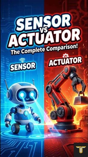 Sensor vs Actuator Explained in 30 Sec 🤯 | Electronics Basics Hindi #robotics #hinditech #shorts