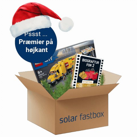 Vind 1 time. Bestil en Fastbox og få dine varer leveret inden for 1 time. Så kan du holde arbejdet i gang og stadig nå hjem til pebernøddebagning... ... eller noget andet. Og måske du kan være heldig at lægge lidt ekstra pakker under juletræet. Når du bestiller en Fastbox, deltager du nemlig automatisk i den månedlige lodtrækning om enten et LEGO-byggesæt (værdi 799 kr.) eller en filmoplevelse (værdi 349 kr.). Bestil Fastbox i Solar Mobile-appen eller i webshoppen: https://ow.ly/muQJ50XvIpW Psss