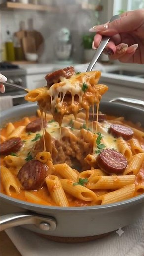 One-Pot Creamy Spicy Cajun Sausage Pasta