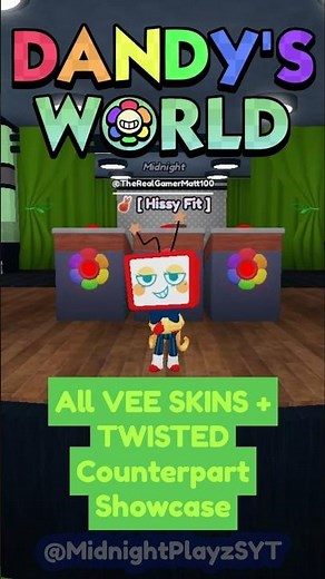 Dandy's World: All VEE SKINS + TWISTED Counterpart Showcase 💚 📺 💻
