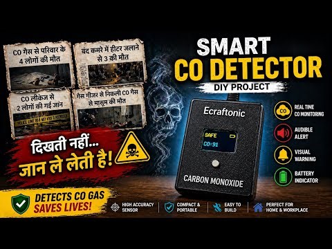 DIY Smart Carbon Monoxide Detector: ⚠️Ghar baithe banayein life-saving device!