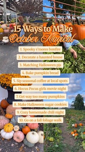 10 ways we’re making October magical ✨🍂 From baking pumpkin bread to cozy chili nights, these are the little traditions that make fall feel special in our family. I’d love to hear yours 🎃💛 Save this to soak up every bit of this special season. #OctoberMagic #FallBucketList #OctoberVibes #PumpkinSeason #FallTraditions #CozyOctober | Meg McNamara