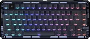 IROK OP75 75% Hot Swappable Mechanical Keyboard, Gesture-Controlled RGB Lighting, Magnetic Levitation Structure Design, Gaming Keyboard, Wireless Bluetooth/2.4G/Wired -Black