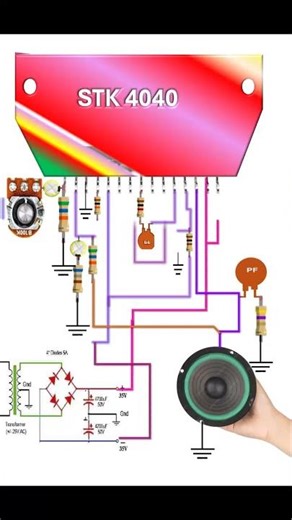 STK 4040 amplifier circuit#electronic