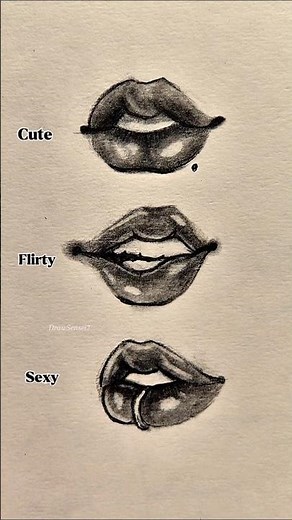 cute Vs flirty Vs sexy 👄 lips drawing tutorial #drawing #tutorial #lips #shorts