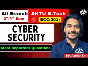 AKTU Cyber Security important Questions | B.tech 2nd Year / MCA 2nd Sem