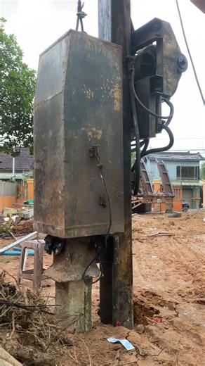 Watch This Excavator Smash Concrete Piles 🔨🤯 #excavator #constructionlife #piledriver #shorts