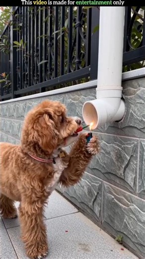 The firecracker went into the dog's toilet and exploded🤯#shorts #viral #trending #facts