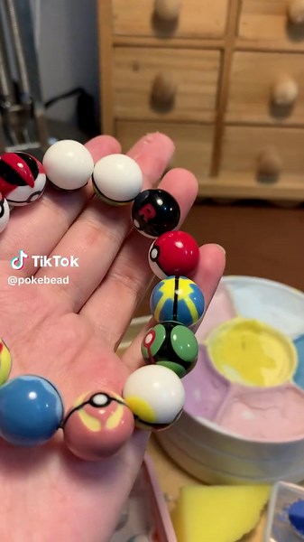 Poké Ball Bracelet Handmade ✨ #Pokeball #PokemonBracelet #crafttok