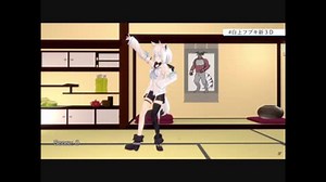 新３Dお披露目会で徐々に早くなるハッピーシンセサイザを踊る白上フブキとタンバリンスバル＆コーラスミオなきり