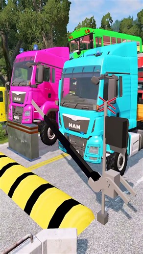 Flatbed Truck Mcqueen - Transportation with Truck - Pothole vs Car | BeamNG.Drive #152