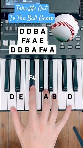 Take Me Out To The Ball Game Piano Tutorial ⚾️ #piano #pianolessons #shorts #baseball