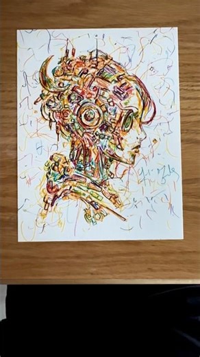 Robot Woman Art! #scribbleart #MarkerArt #markerartwork #contemporaryart #satisfyingart