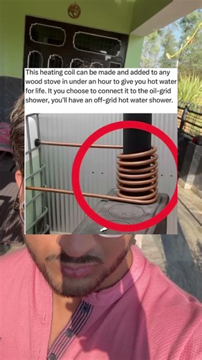 This heating coil can be made and added to any wood stove in under an hour to give you hot water