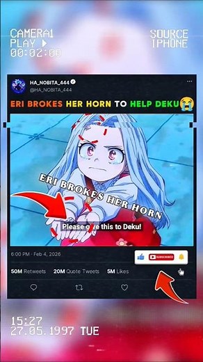 Eri BROKE Her Horn Just to Save Deku 😭💔 #shorts #anime #mhaedit #mha #animeedit #deku #bakugo