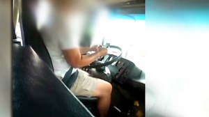 Student records texting bus driver