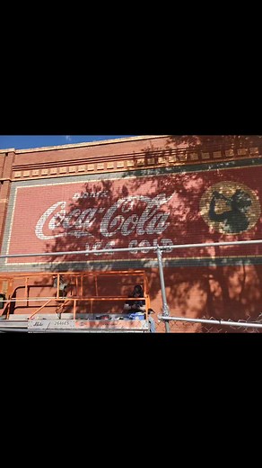IT'S THE REAL THING!Coca-Cola mural has lovingly been restored. Big thank you to Rissa Holloway! 🙌👏 #cocacola | Pumpjack Saloon
