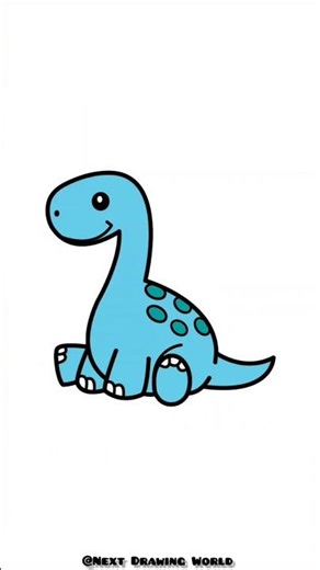 The CUTEST DINO You'll Ever See! 🦕✨ #easydrawing #howtodraw #dinoart