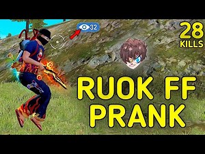 SOLO VS SQUAD || RUOK FF PRANK😆!!! UNSTOPPABLE GAMEPLAY WITH RUOK FF BUNDLE || 99% HEADSHOT INTEL I5