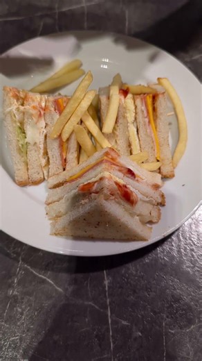 Nothing like munching into a loaded chicken and cheese club sandwich.