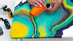 Green Malachite Inspired Geode Style Tree Ring Pour!