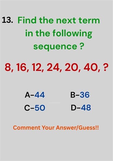 Find the next term in the following sequence? #reasoning #mathstricks