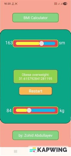 #android #shorts Android studio - BMI calculator