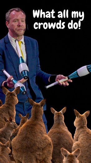 James Bustar on Instagram: "What all my crowds do! #comedy #kangaroo #audience #funny #entertainment"