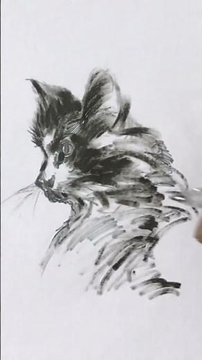 Easy Steps for Drawing a Cat Face with a Pen