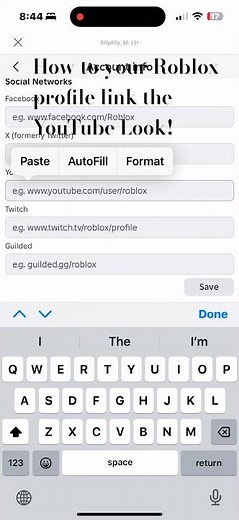 How to your Roblox profile link the YouTube(In 2025!!! It help!)