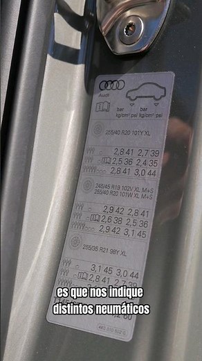 Te explicamos cómo entender la etiqueta de la presión de neumáticos 🛞 #consejos #coche #tutorial