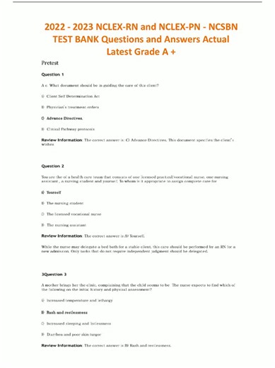 NCLEX RN NCLEX PN Exam Test Bank 2020 2021 Questions and Answers Verified Answers_video#nclexrn #nclexrnexam #nclex85 #nclex85questions #nclex86shutoff #nclex90questions #nclex93questions #nclex95questions #nclex97questions #passnclex #nurseprep #futurenurse #licensednurse #3weeksuntilnclex #nclexmyths #safenursing #passingnclexin5days #nclex6thattempt #nevergiveup #nclex2026