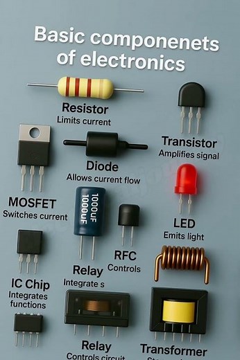 Basic Electronic Components Explained 🔥 Electronics Ka A to Z | #electrical #diy #electric #reels