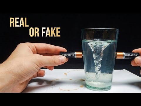 WATER TORNADO EXPERIMENT WITH BATTERIES DOES IT REALLY WORK?
