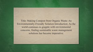 Making Compost from Organic Waste