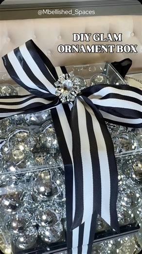 Marline|Home Decor & Lifestyle on Instagram: "Holiday glam unlocked ✨💎 This DIY ornament box is the perfect luxe centerpiece. Tutorial coming next — don’t miss it! 🎀 💎Follow @mbellished_spaces 💎Comment “Glam” for Links #HolidayDIY #GlamDecor #LuxeAesthetic #ChicHomeDecor #ChristmasDIY #Luxelife #HolidayCenterpiece #DIYDecor #GlamChristmas #OrnamentDIY #HomeDecorInspo #ElegantDecor #BougieOnABudget #DIYDecor #NewYearsVibes #FestiveVibes #explorepage #foryou #fyp #softgirlera #mbellished_space
