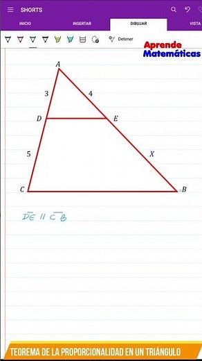 TEOREMA DE LA PROPORCIONALIDAD EN UN TRIÁNGULO #shorts