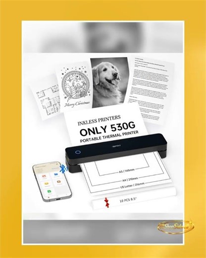 iDPRT Portable Printer Wireless for Travel, Inkless Bluetooth Thermal Printer...